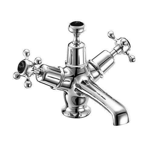 Burlington Claremont Basin Tap With Click Clack Waste (Chrome & Black).