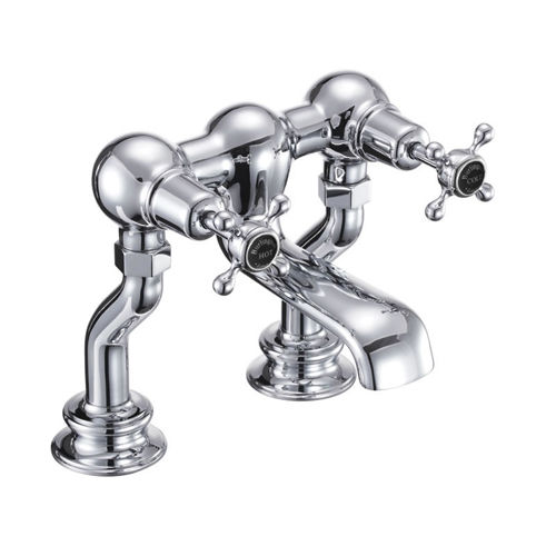 Burlington Claremont Bath Filler Tap (Chrome & Black).