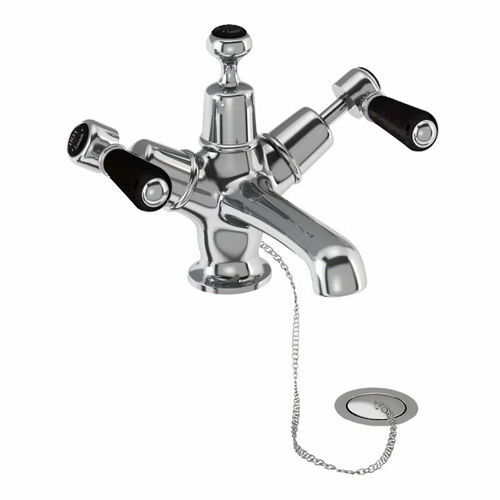 Burlington Kensington Basin Tap With Plug & Chain Waste (Chrome & Black).