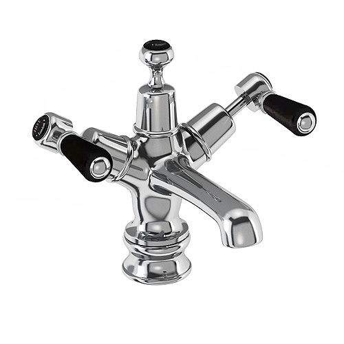 Burlington Kensington Basin Tap With Click Clack Waste (Chrome & Black).