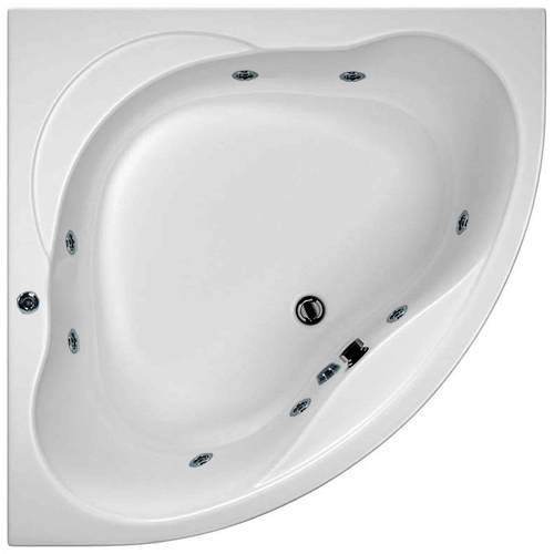 Hydrabath Laguna Corner Whirlpool Bath With 8 Jets & Panel, 1400x1400mm.