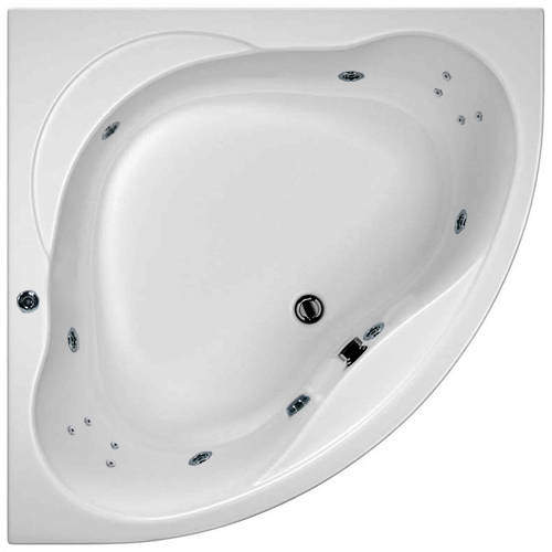 Hydrabath Laguna Corner Whirlpool Bath With 14 Jets & Panel, 1450x1450mm.