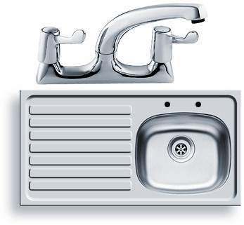 Pyramis Kitchen Sink, Waste & Tap. 940x490mm (Left Hand).