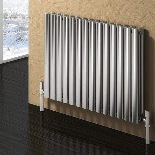 Reina Radiators Nerox Double Radiator (Brushed Stainless Steel). 413x600.