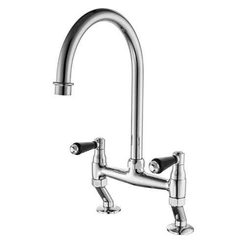 Tre Mercati Kitchen Series 900 Bridge Kitchen Tap (Chrome & Black).