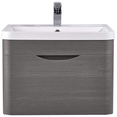 Premier Eclipse Wall Hung Vanity Unit & Basin 600mm (Grey Woodgrain).