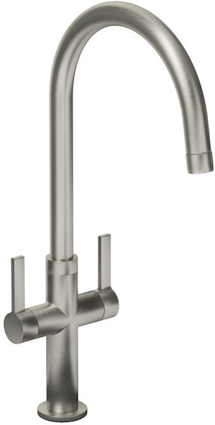 Larger image of Abode Linear Style Kitchen Tap With Swivel Spout (Brushed Nickel).