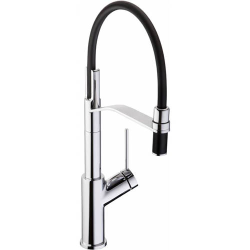 Larger image of Abode Virtue Semi Professional Kitchen Tap (Chrome & Black).