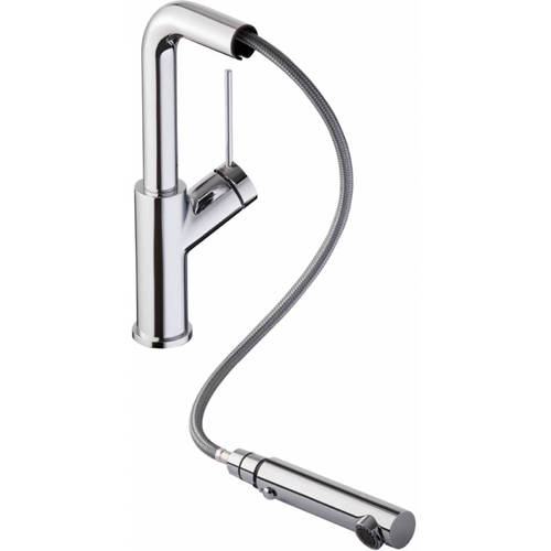 Larger image of Abode Virtue Angle Pull Out Kitchen Tap (Chrome).