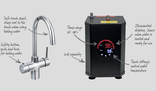 Example image of Bristan Rapid 3 In 1 Instant Boiling Water Kitchen Tap (Chrome).