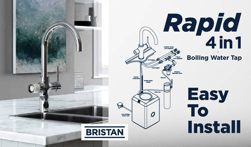 Example image of Bristan Rapid 4 In 1 Instant Boiling Water Kitchen Tap (Chrome).