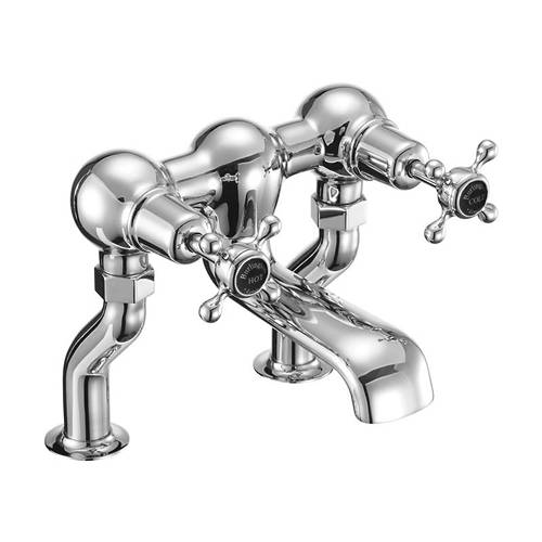 Larger image of Burlington Claremont Bath Filler Tap (Chrome & Black).