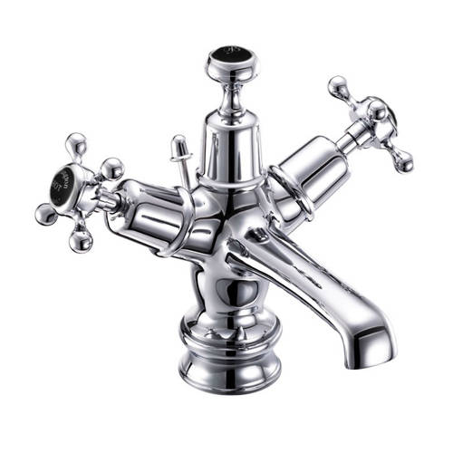 Larger image of Burlington Claremont Basin Tap With Pop Up Waste (Chrome & Black).