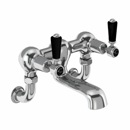 Larger image of Burlington Kensington Wall Mounted Bath Filler Tap (Chrome & Black).