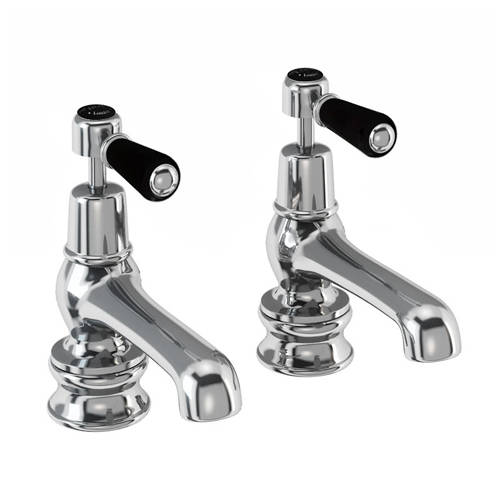 Larger image of Burlington Kensington Bath Taps (Chrome & Black).