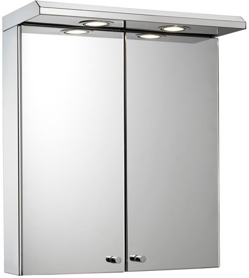 Larger image of Croydex Cabinets Mirror Bathroom Cabinet, Lights & Shaver. 450x530x230mm.