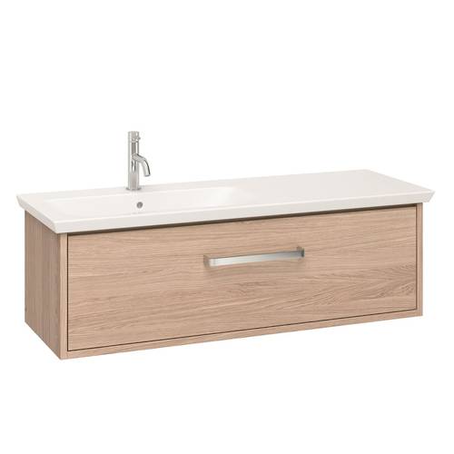 Example image of Crosswater Arena Vanity Unit With Ceramic Basin (1000mm, Modern Oak, LH).