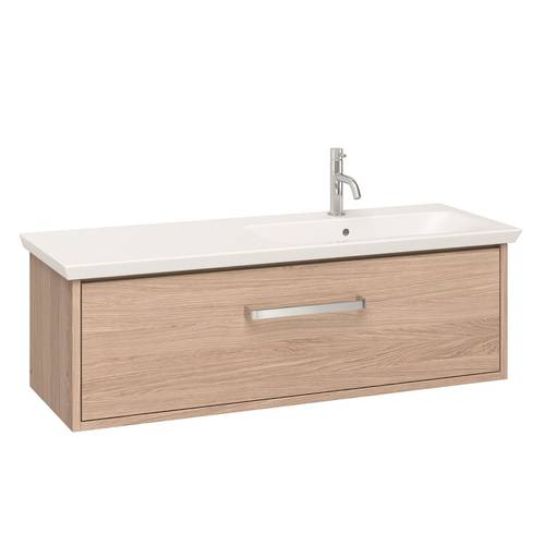 Example image of Crosswater Arena Vanity Unit With Ceramic Basin (1000mm, Modern Oak, RH).