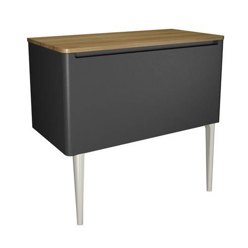 Larger image of Crosswater Artist Vanity Unit With Cashmere Legs (1000mm, Onyx Black).