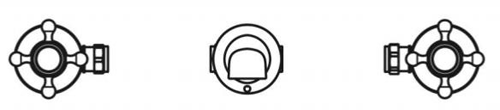 Technical image of Crosswater Belgravia 3 Hole Wall Mounted Basin Tap (Crosshead,  Un Brass).