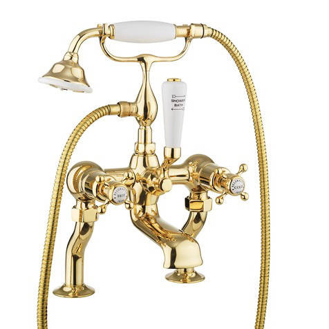 Larger image of Crosswater Belgravia Bath Shower Mixer Tap (Crosshead, Unlac Brass).