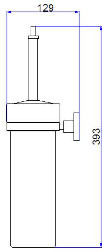 Technical image of Crosswater Central Toilet Brush & Holder (Chrome).