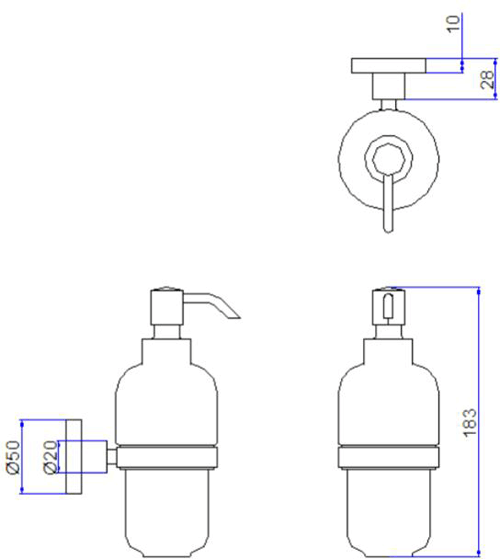 Technical image of Crosswater Central Bathroom Accessories Pack 2 (Chrome).