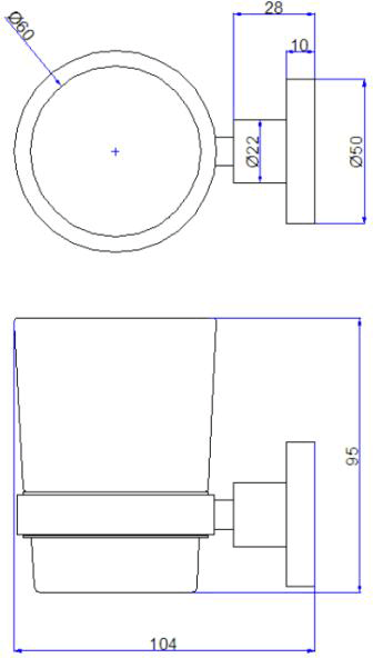 Technical image of Crosswater Central Bathroom Accessories Pack 4 (Chrome).