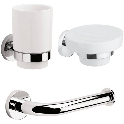 Larger image of Crosswater Central Bathroom Accessories Pack 6 (Chrome).