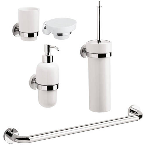 Larger image of Crosswater Central Bathroom Accessories Pack 8 (Chrome).