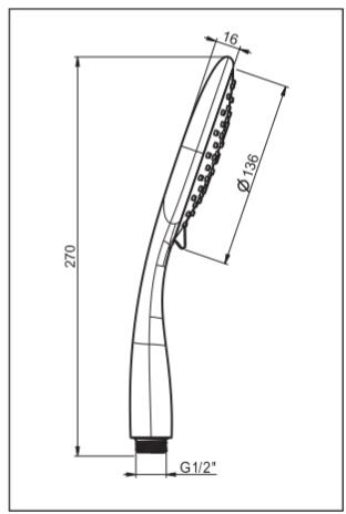 Technical image of Crosswater Svelte Premium Shower Kit 4 (Chrome).