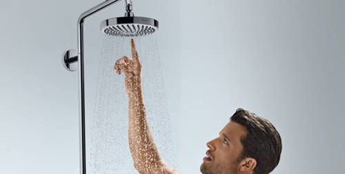 Example image of Hansgrohe Croma Select S 180 2 Jet Showerpipe Pack With EcoSmart.