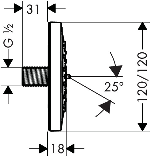 Technical image of Hansgrohe 4 x Body Jets - Body Shower 100 (White & Chrome).