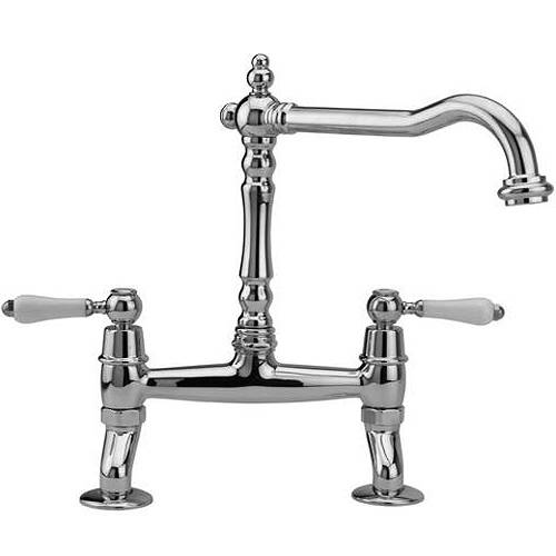 Larger image of Hydra Bexley Kitchen Tap With Dual Lever Controls (Chrome).