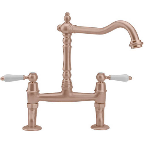 Larger image of Hydra Bexley Kitchen Tap With Dual Lever Controls (Copper).