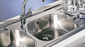 Example image of Pyramis Kitchen Sink & Waste. 940x490mm (Right Hand, 2 Tap Hole).