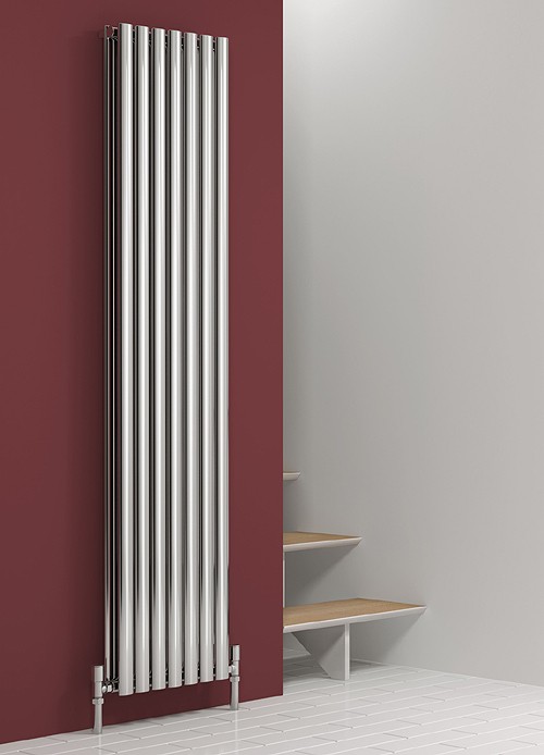 Larger image of Reina Radiators Nerox Double Radiator (Polished Stainless Steel). 295x1800.