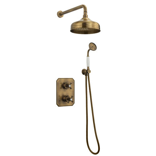 Larger image of Tre Mercati Allora Thermostatic Shower Kit With Diverter (Bronze).