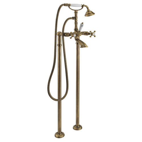 Larger image of Tre Mercati Allora Floor Standing Bath Shower Mixer Tap & Kit (Bronze).