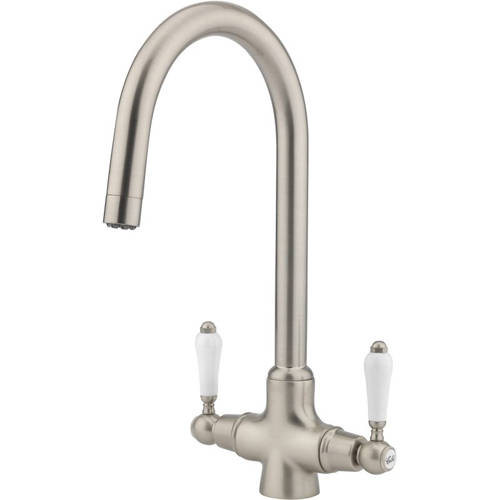 Larger image of Tre Mercati Kitchen Little Venice Kitchen Tap With Swivel Spout (Pewter).