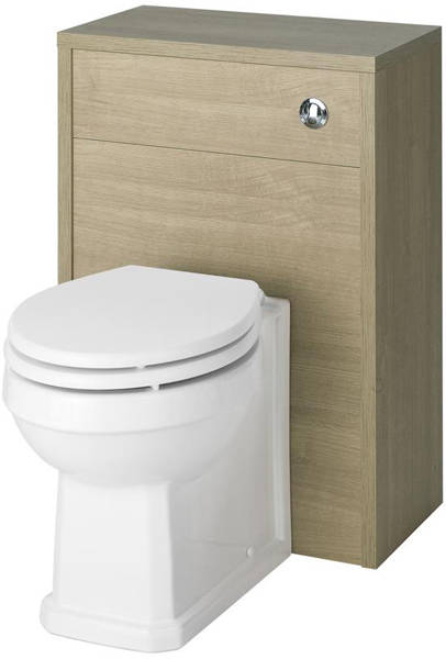 Example image of Old London York 600mm Vanity, 500mm WC Unit & Mirror Cabinet Pack (Oak).