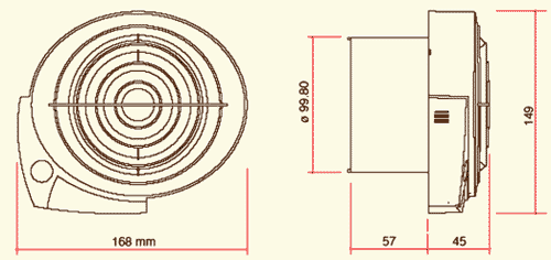 Technical image of Vectaire E-Smile SAP Q Eligible Extractor Fan, 2 Speed Humidity (White,12v).